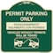 Signmission Permit Parking Estacionamiento Con Permiso. Vehicles w/o Permits Tow Alum, 18" x 18", G-1818-23314 A-DES-G-1818-23314 - alternate 1